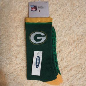 NWT~Officially Licensed NFL Green Bay Packers Crew Socks 1 Pair (Size: Large)